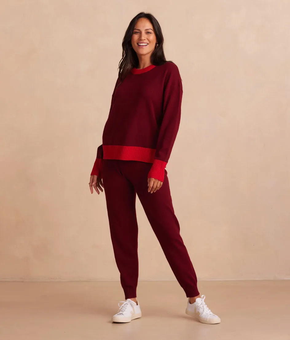 The Coziest Cashmere Blend Jogger - Pinot & Lava