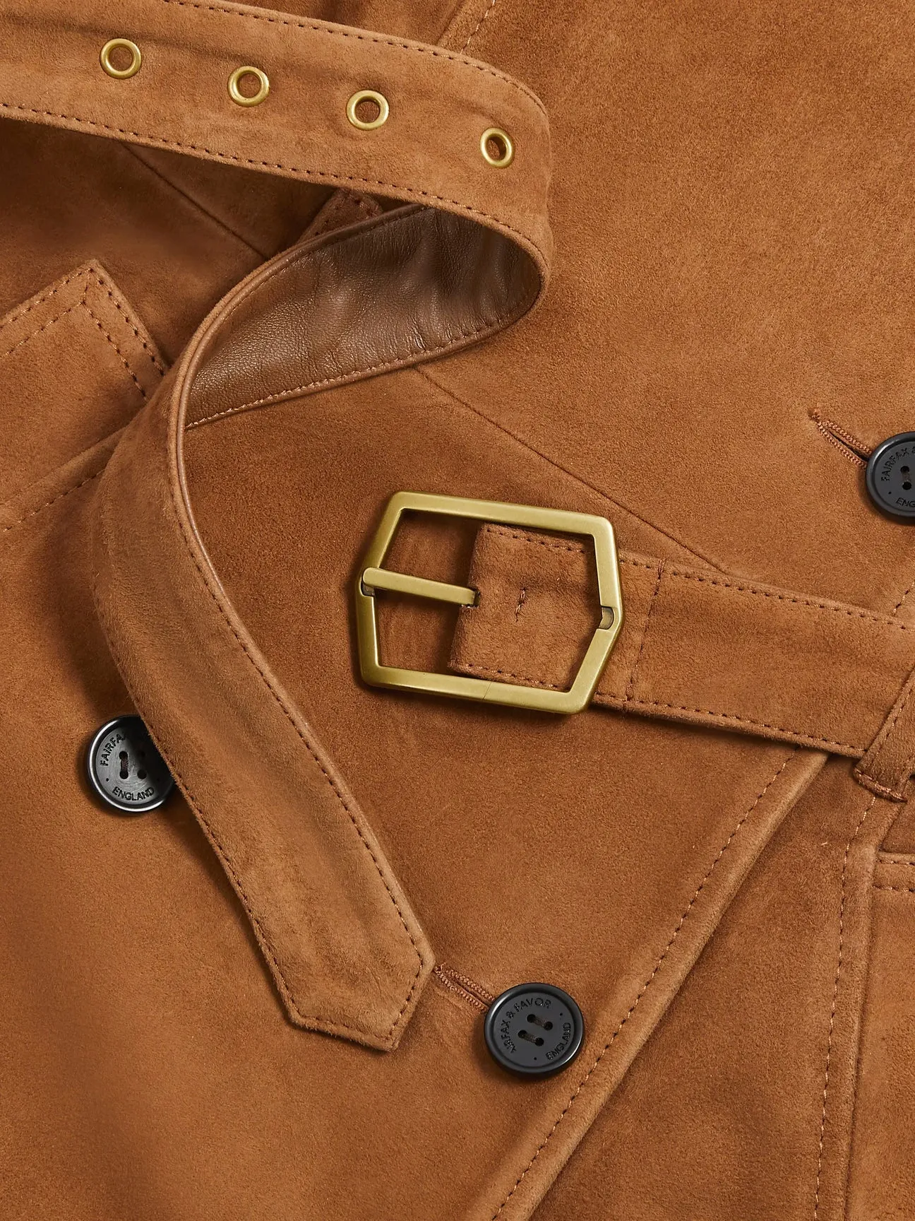 The Frances Trench Coat - Tan Suede