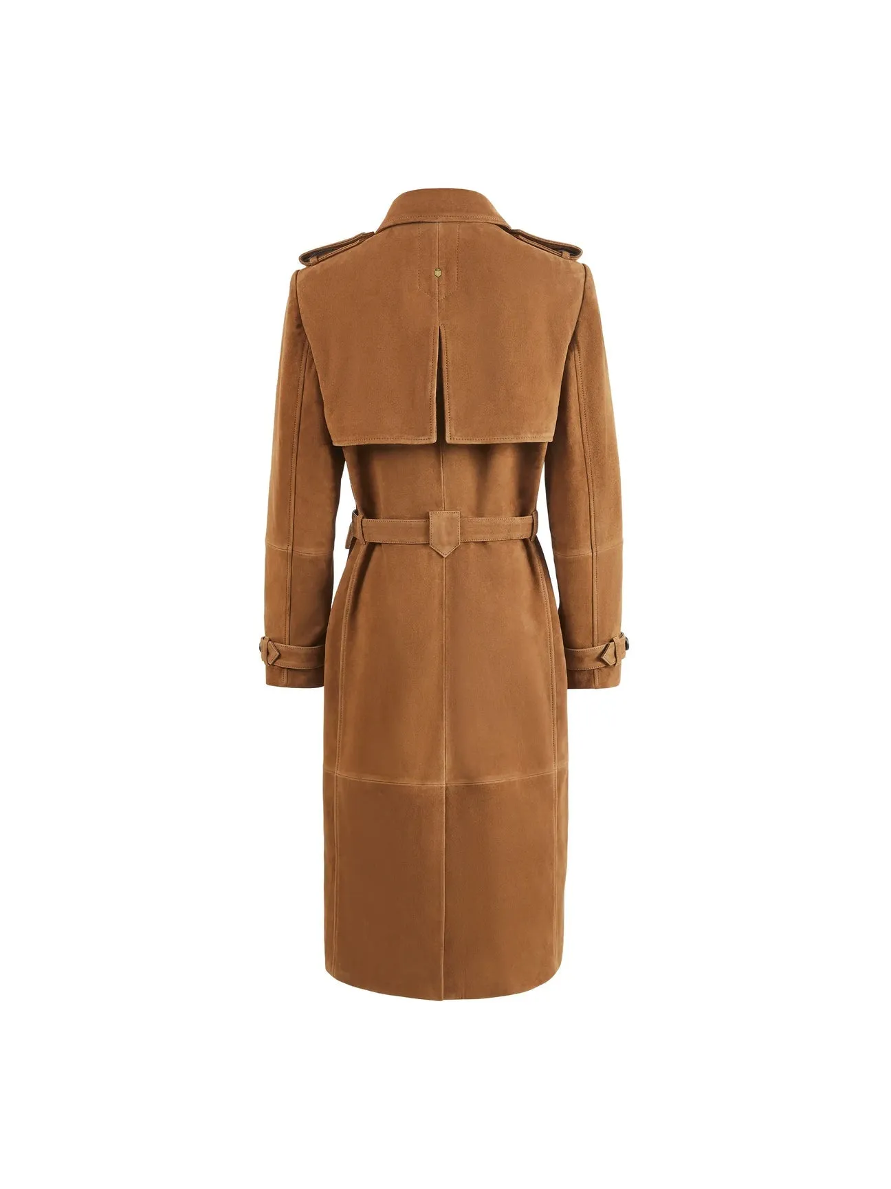 The Frances Trench Coat - Tan Suede