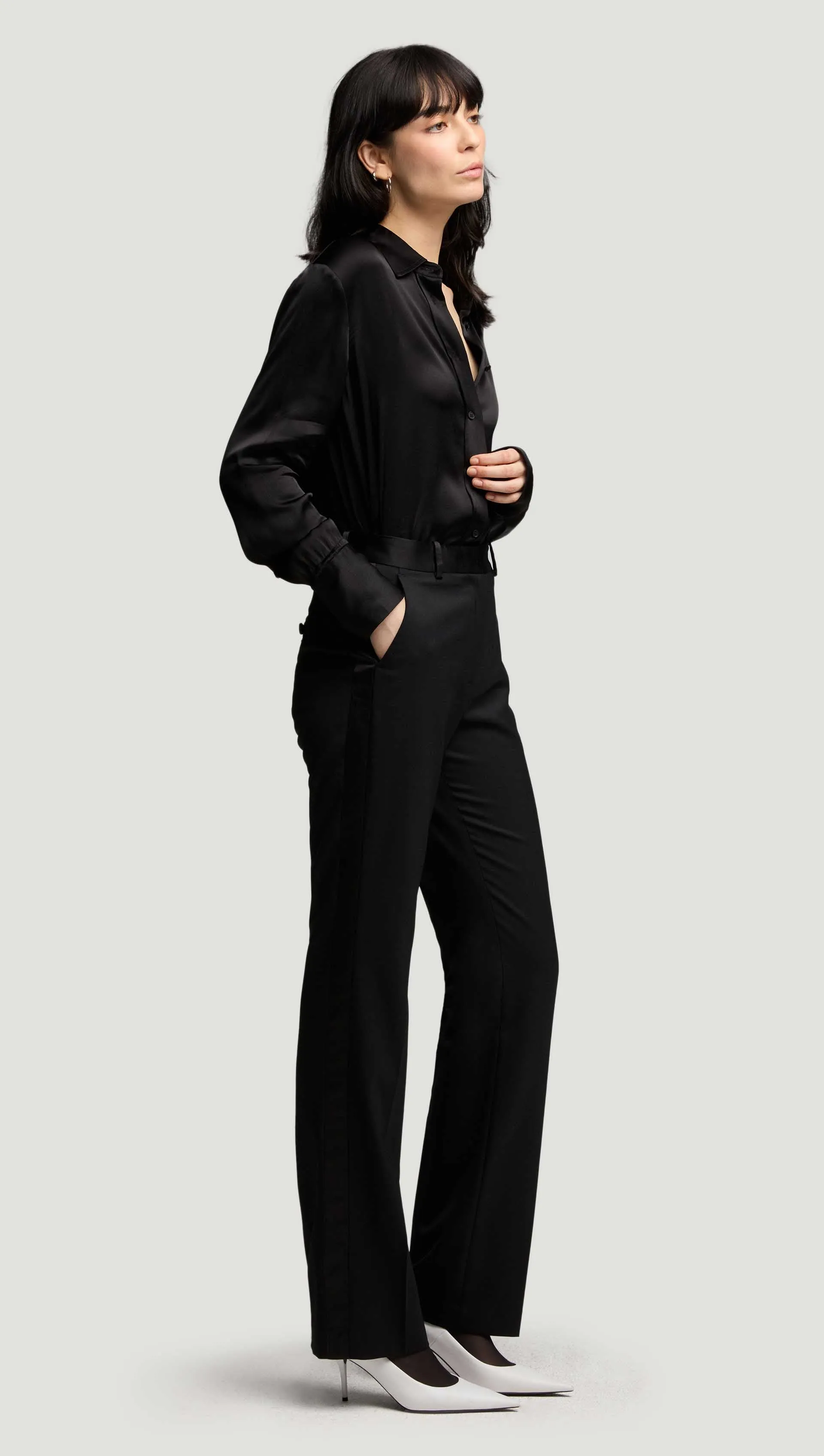 Tuxedo Trouser in Seasonless Wool | Black