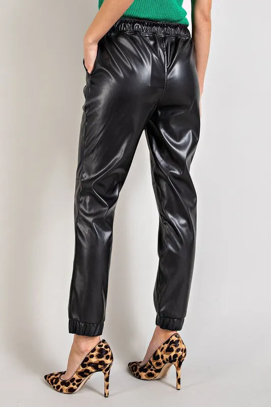 Ultimate Fit Faux Leather Drawstring Pants