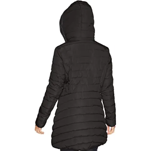 Womens Long Puffer Coat Black