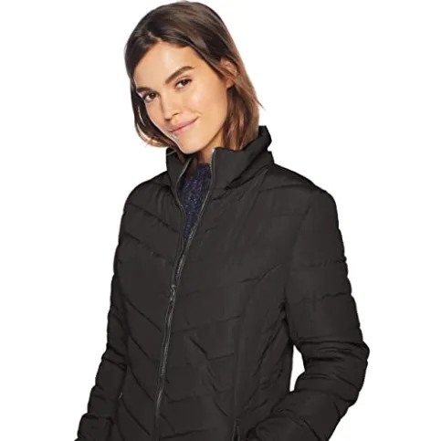 Womens Long Puffer Coat Black