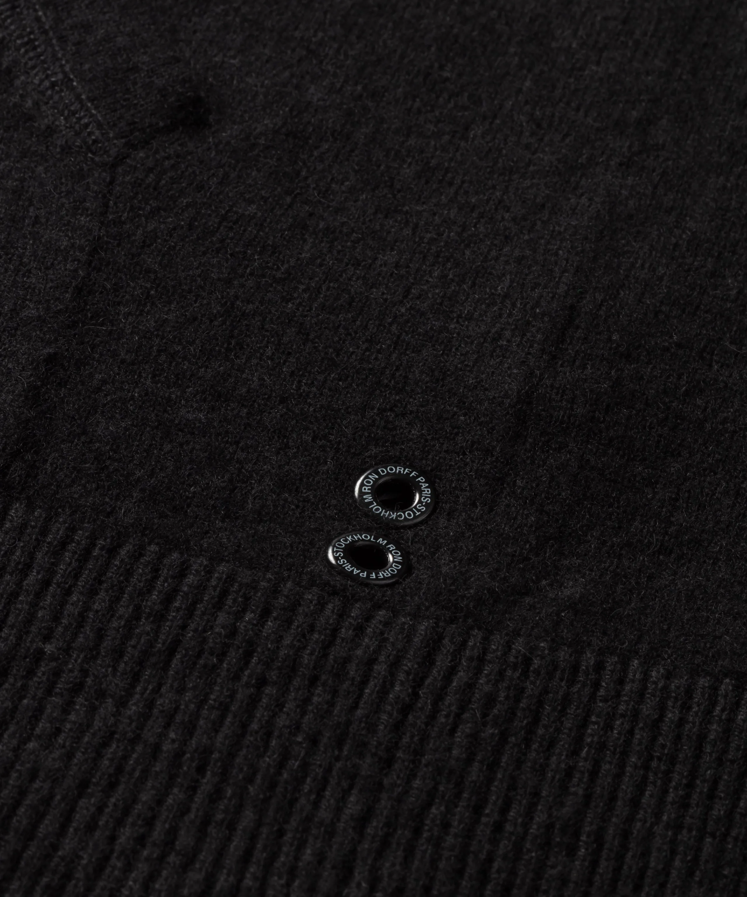 Wool Cashmere Hoodie: Black