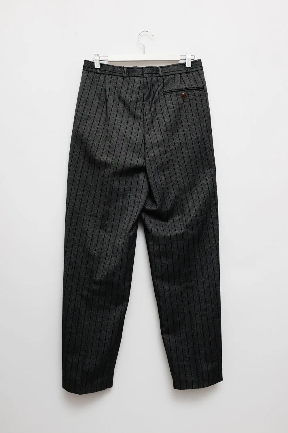 WOOL GREY PINSTRIPED VINTAGE PANTS