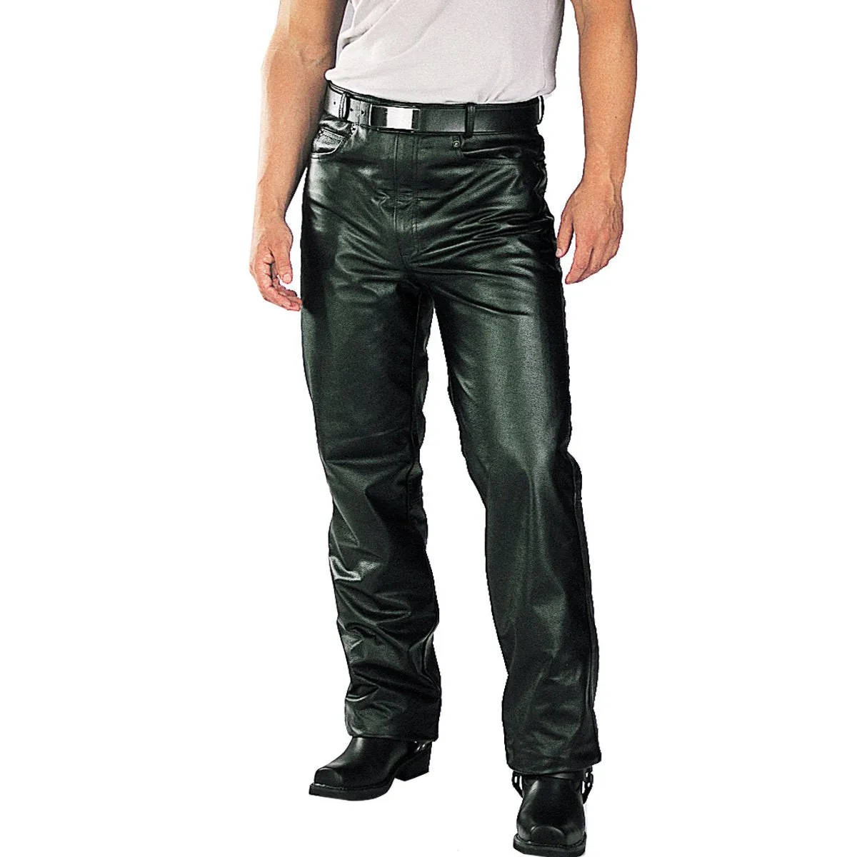 Xelement B7400 'Classic' Black Men's Fitted Leather Pants