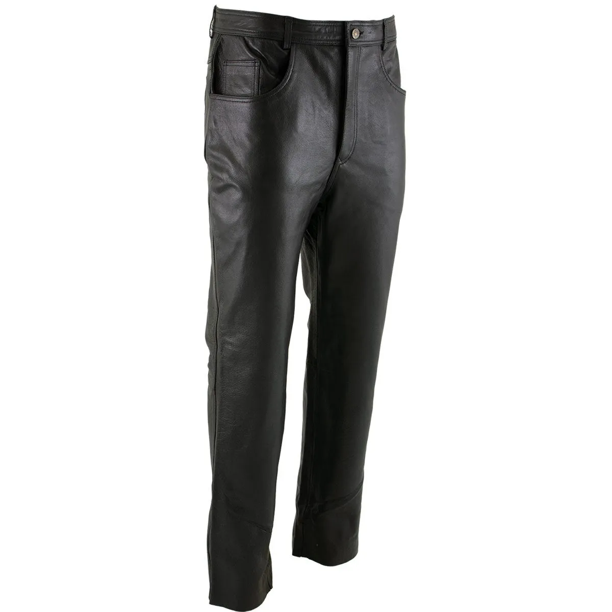 Xelement B7400 'Classic' Black Men's Fitted Leather Pants