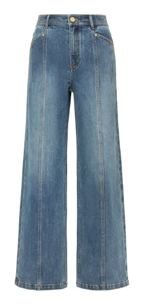 YAYING High-Waisted Wide-Leg Jeans